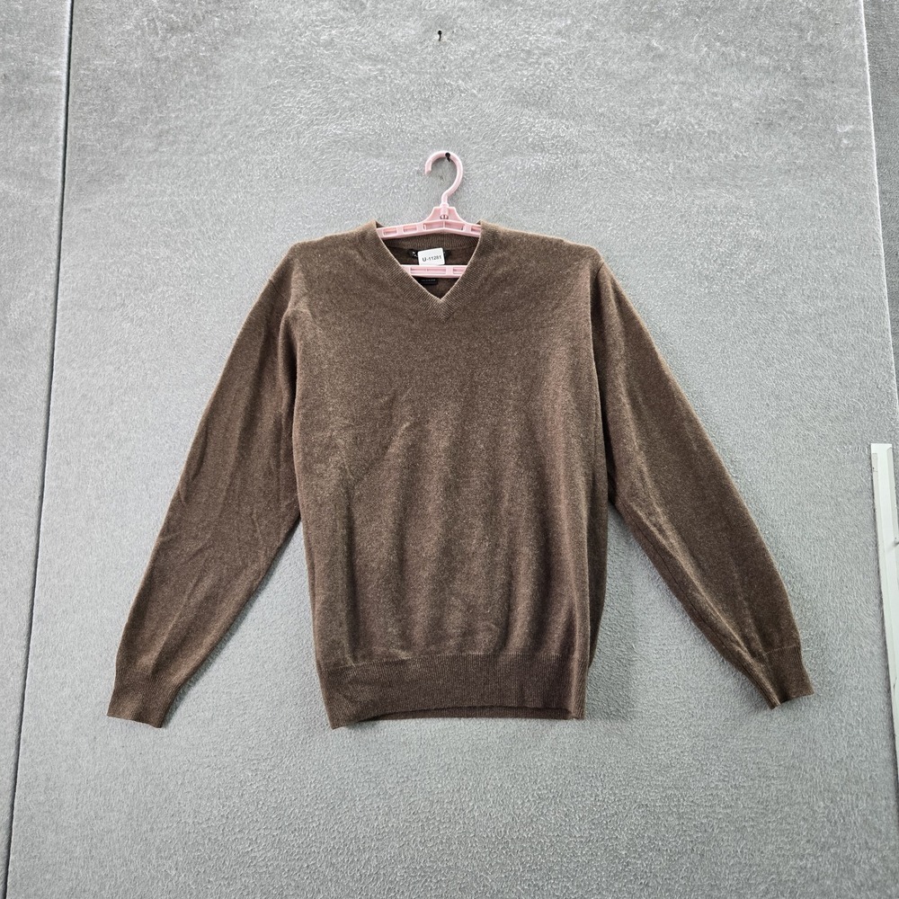 Marconi Men Sweater L‎ Brown Cashmere Long Sleeve Preppy